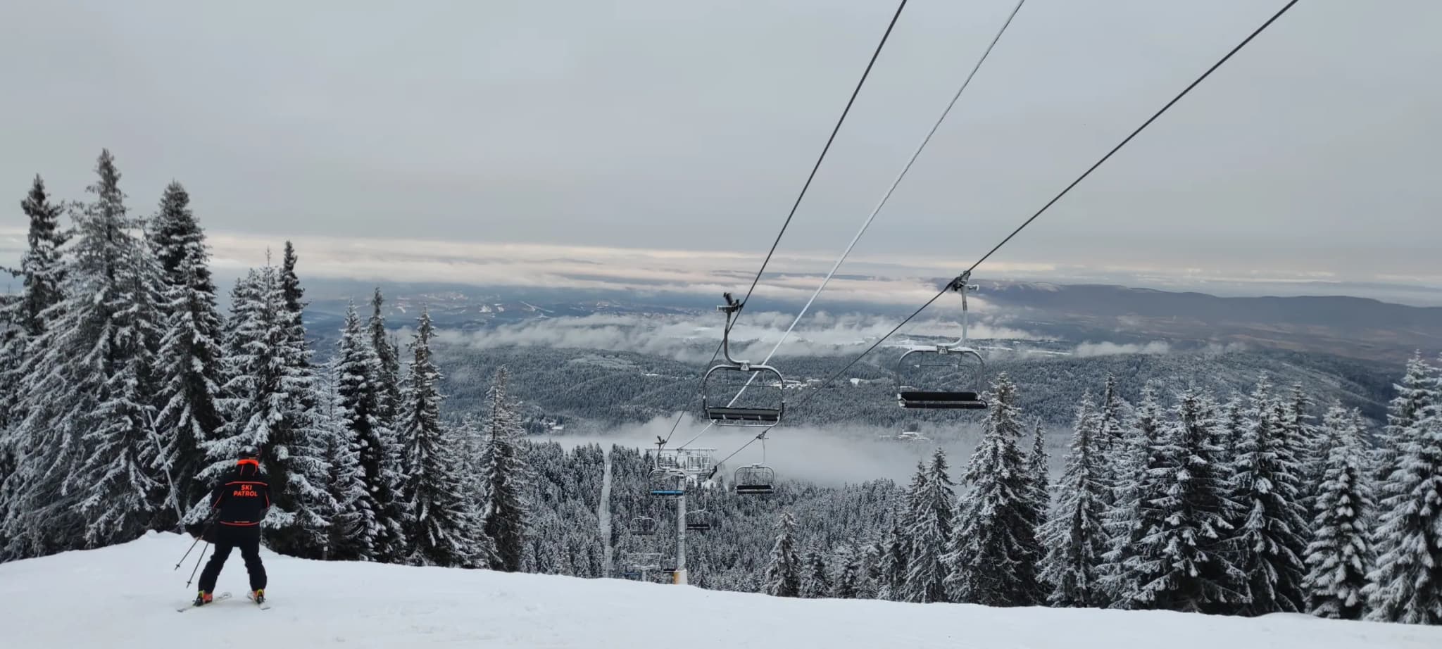 Wide vista above Borovets at midday