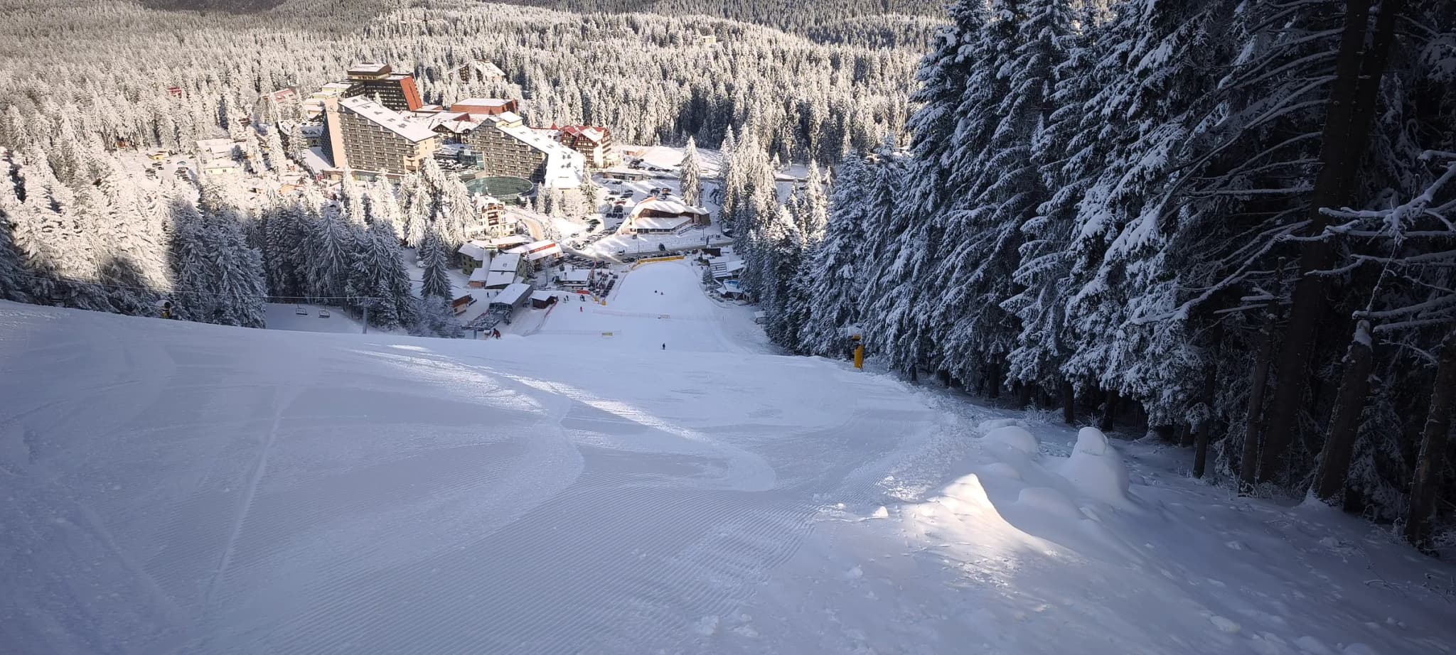 Sun breaking over the eastern face