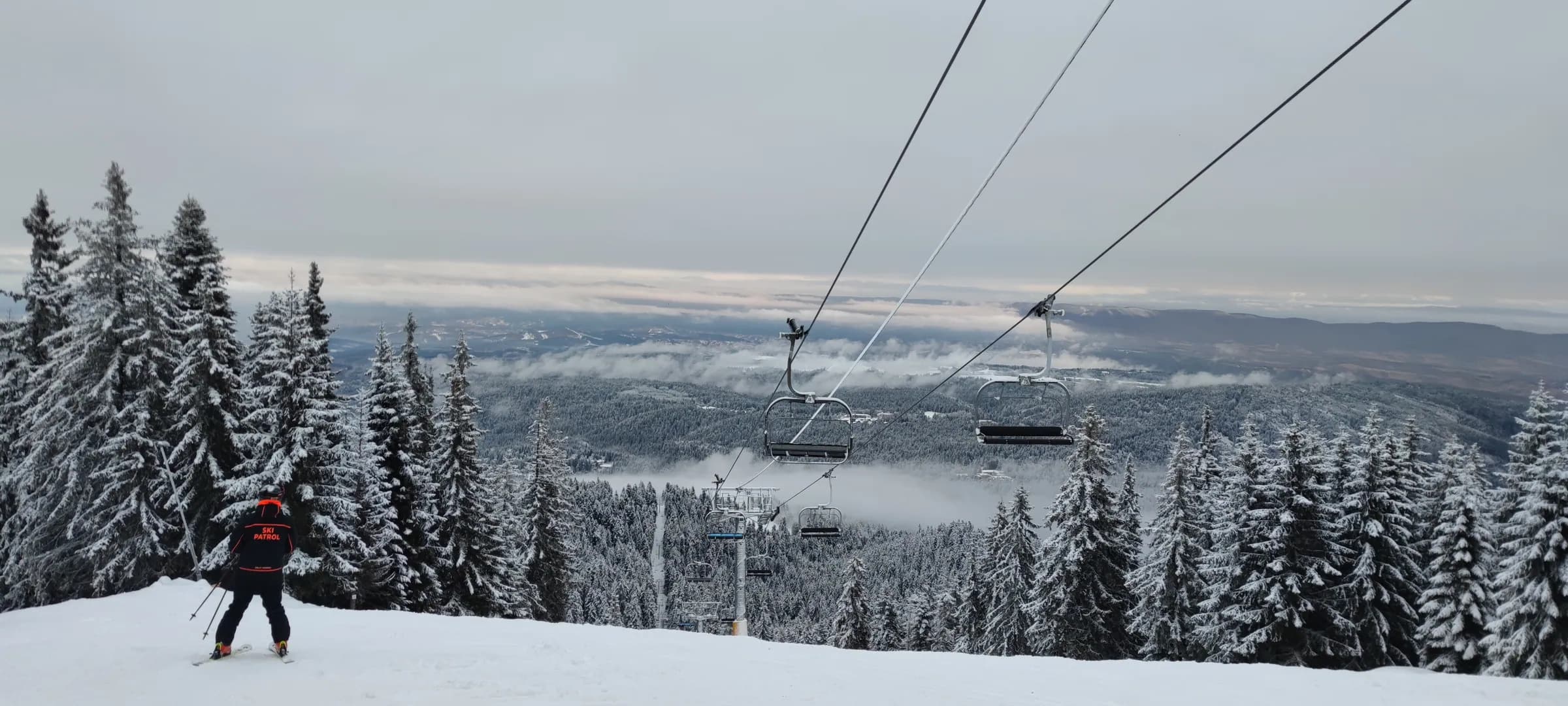 Wide vista above Borovets at midday