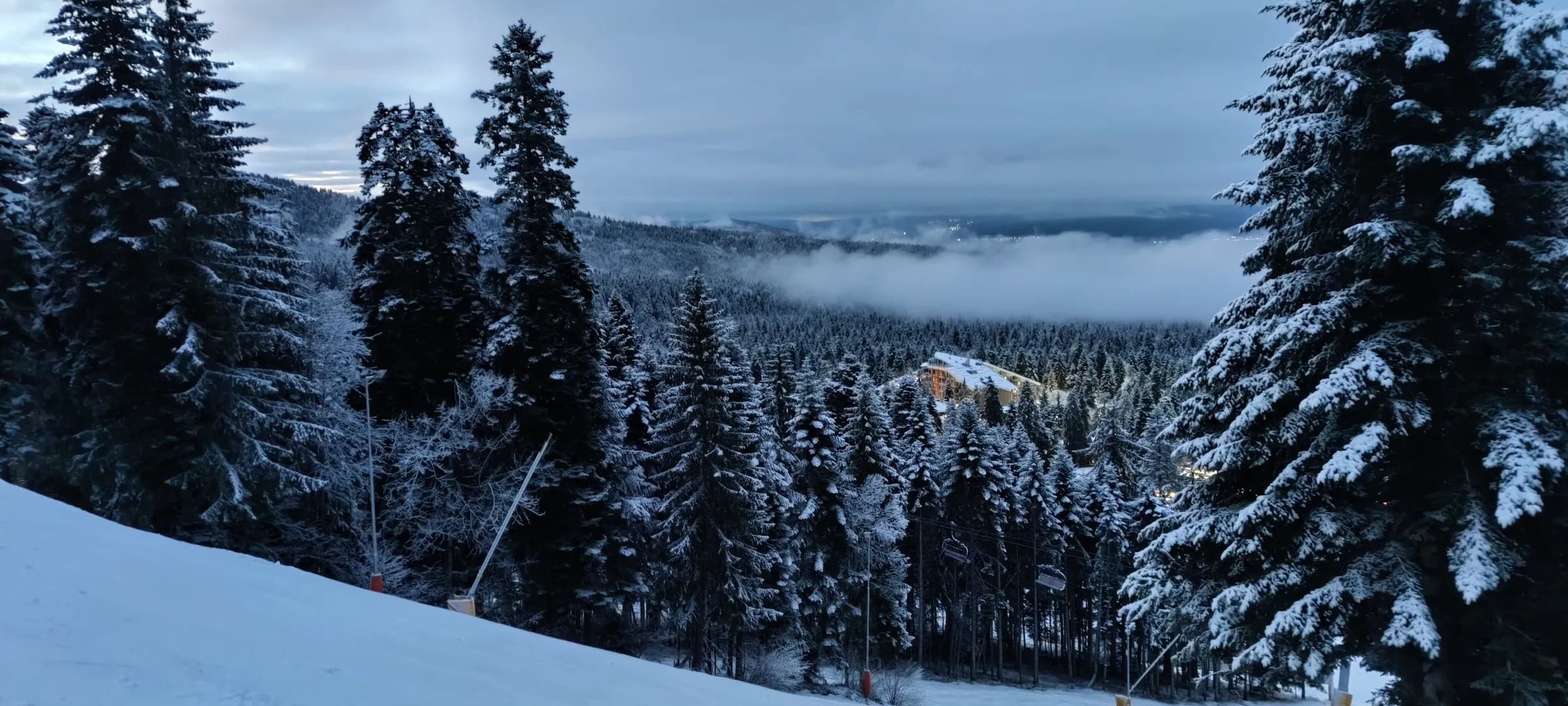 Open alpine panorama under blue sky